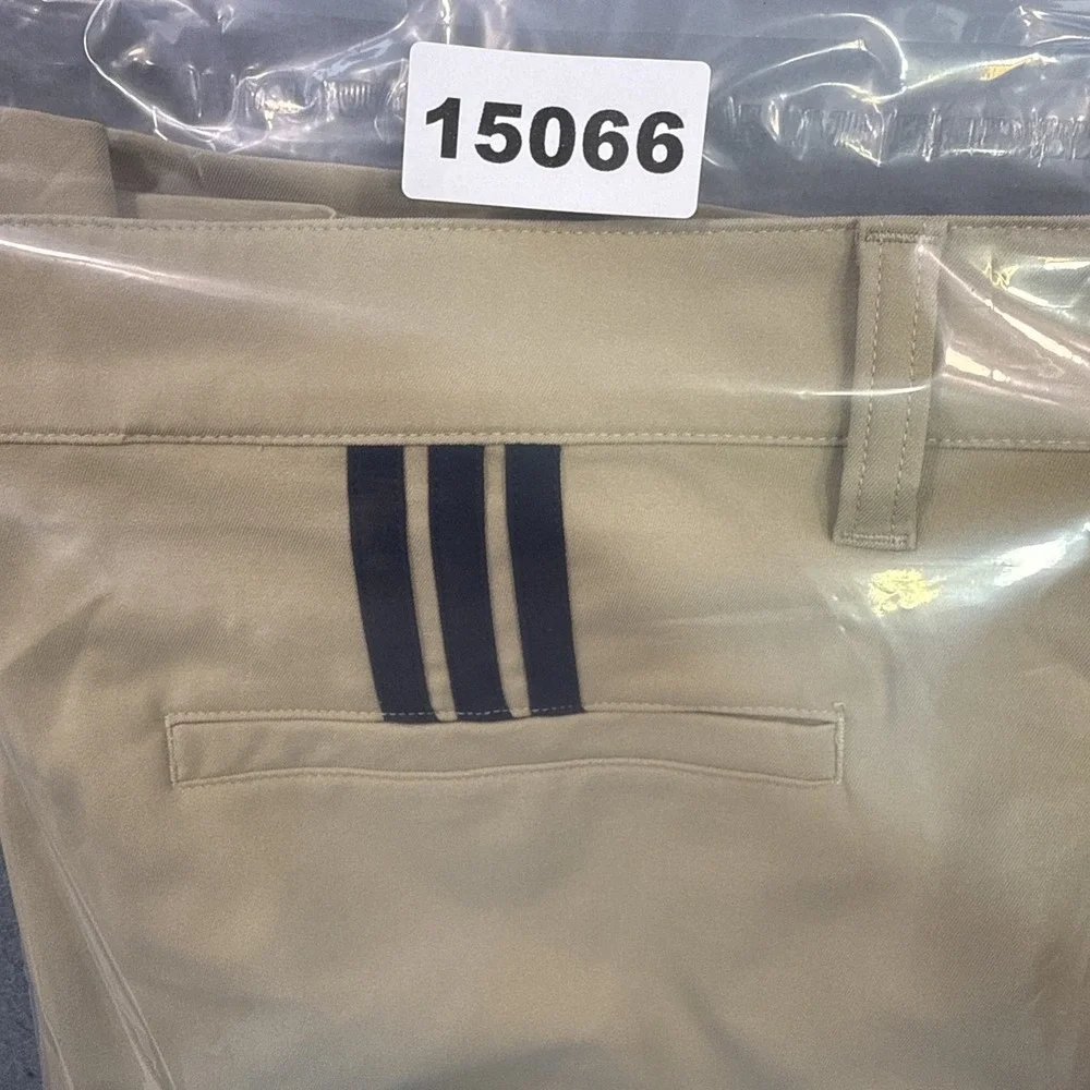 Adidas Golf Shorts Mens 40 TAN 3-Stripe Stretch Performance Ultimate 365